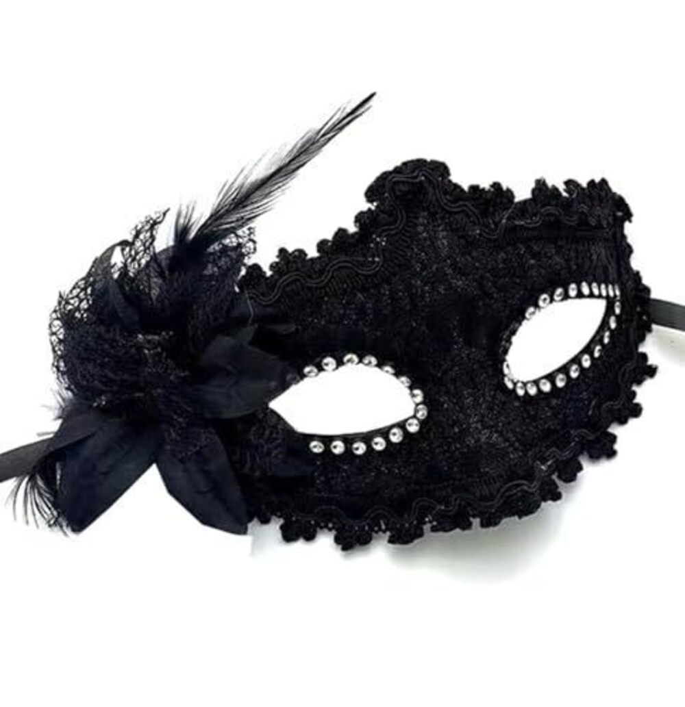 1438 Black Masquerade Mask Mardi Gras Venetian Masks Halloween Costume